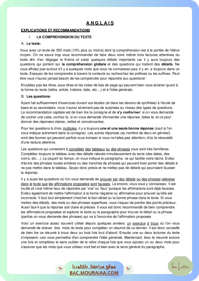 Corrigé principale anglais Bac 2014 – Section lettre